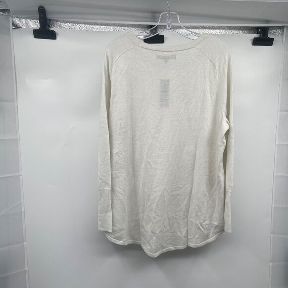 Apt.9 Womens Glitter Pullover Sweater Long Sleeve Ivory Size XL New - Picture 7 of 9